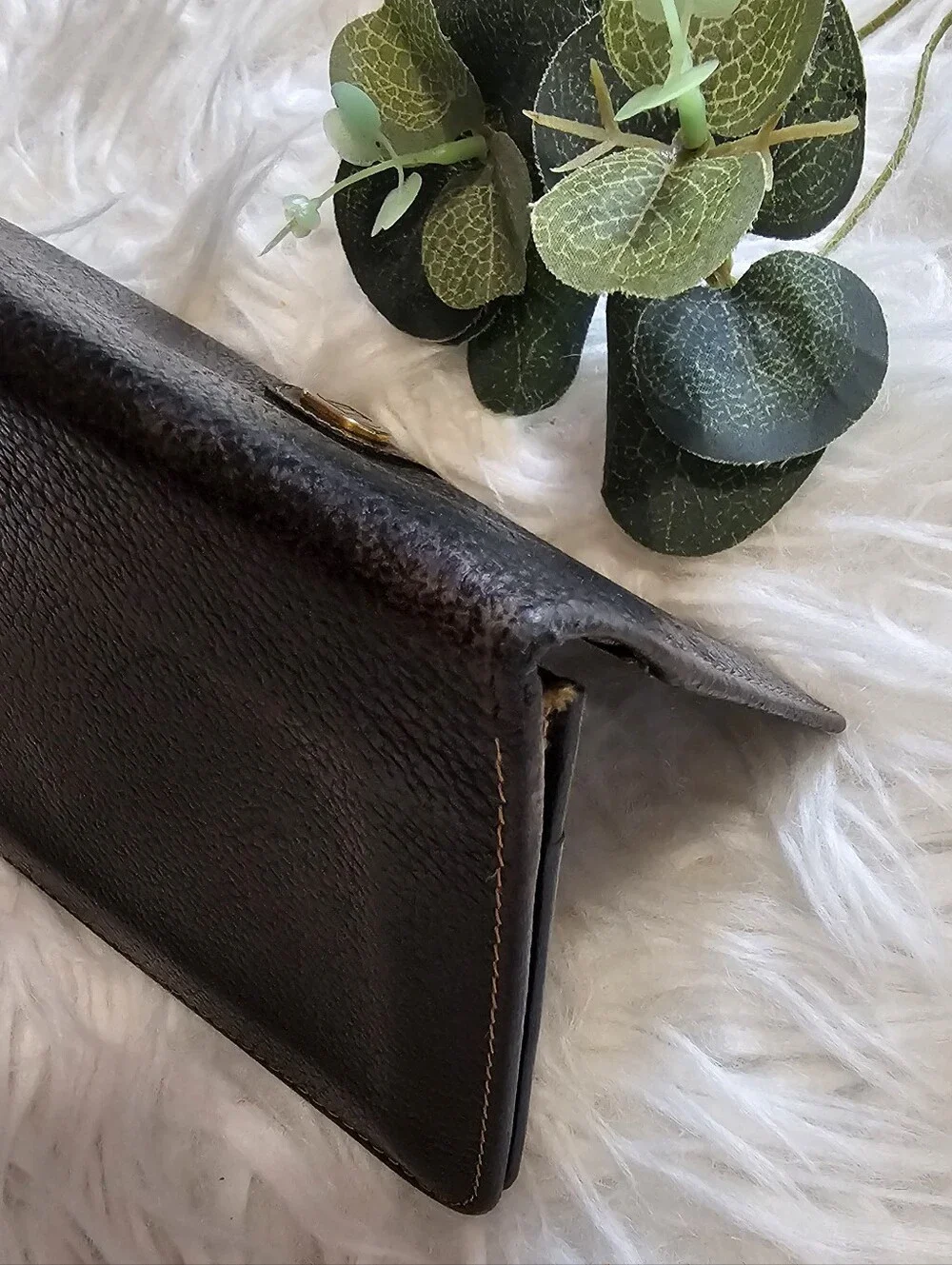 Dunhill Black Leather Long Wallet with Silver Accent preloved